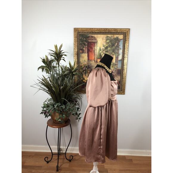 Labiz Woman Dress Puff 1/2 Sleeve Babydoll Dress Pink Pleated Square Neck Zip - Picture 2 of 8